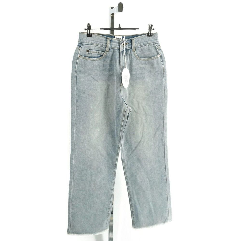 Princess Polly Womens Miami Vice Jeans Super High Rise Straight Cuff Off Blue 6